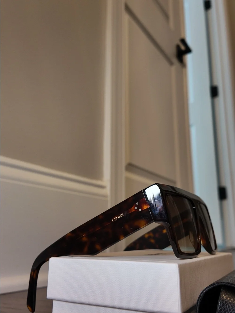 Celine Tortoise Brown Gradient Shield (3 dot) Sunglasses